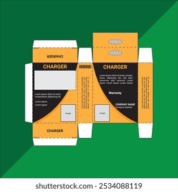 Plantilla de diseño de empaquetado de cargador móvil moderno