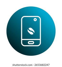 Un dispositivo móvil moderno que muestra un grano de café, que transporta aplicaciones de café o plataformas digitales para entusiastas del café