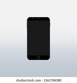 Modern mobile device. Two front-facing cameras and a flash. Touch screen Vector.