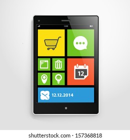 Modern mobile gadget with color interface