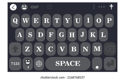 modern mobile keyboard  mobile, phone, alphabet, button qwerty, keypad, keypad for digital device vector illustration 