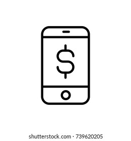 Modern mobile money line icon. Premium pictogram isolated on a white background. Vector illustration. Stroke high quality symbol. Mobile money icon in modern line style.