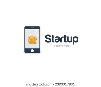 Modern mobile payment icon logo design vector template