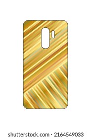 Modern mobile phone case design. Gold linear shapes.