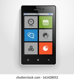 Modern mobile phone with color interface 