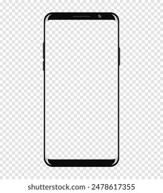 Fondo transparente moderno de la maqueta del dispositivo del teléfono móvil