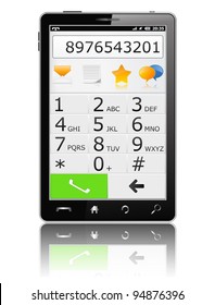 Modern Mobile Phone with Keyboard, vector eps10 illustration