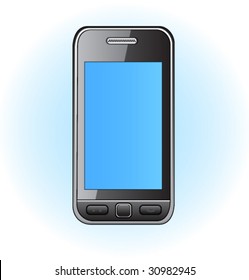 Modern mobile phone, vector illustration.