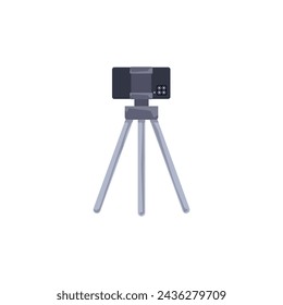 Modern mobile photography setup. Vector illustration showing a smartphone mounted on a mini tripod for mobile photographers