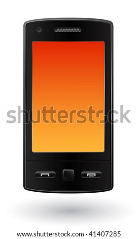 modern mobile smart phone isolated on white