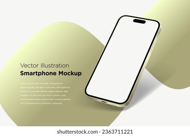 Modern mock up smartphone for presentation, information graphics, app display, perspective view, eps vector format.