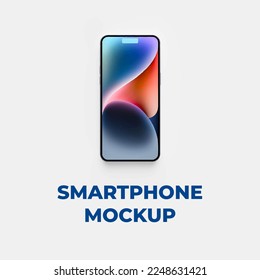 Modern mock up smartphone for preview and presentation for UI, UX design, information graphics, app display, perspective view, eps vector format. Apple. Iphone 14. Google. Spotify SoundCloud. YouTube.