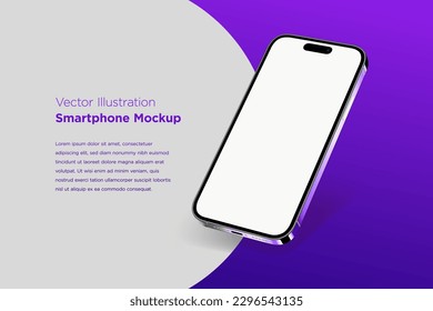 Modern mock up smartphone for preview and presentation for UI, UX design, information graphics, app display, perspective view, eps vector format, iphone