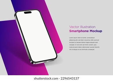 Modern mock up smartphone for preview and presentation for UI, UX design, information graphics, app display, perspective view, eps vector format, iphone