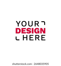 Design de etiqueta de maquete moderno com seu design aqui em negrito, limpo e mínima tipografia.