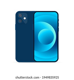Modern mockup smartphones for presentation, application display, information graphics etc. Realistic smartphone mockup with modern display. Mobile device. Vector EPS 10.