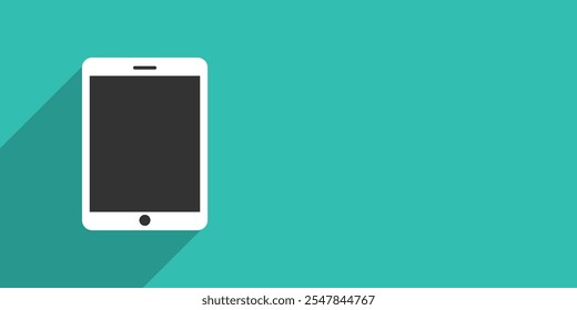 Modern mockup with text space background, smartphone and tablet mockup isolated on green tosca background. computer mockup and phone device mockup for website presentation.Stock Vector.
