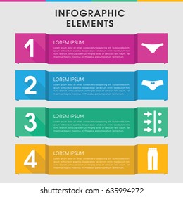 Modern model infographic template. infographic design with model icons includes female underwear. can be used for presentation, diagram, annual report, web design.