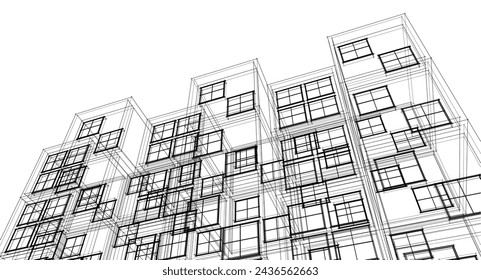 casa modular moderna ilustración 3d