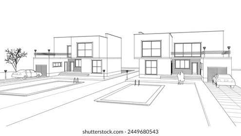 casa modular moderna ilustración 3d	