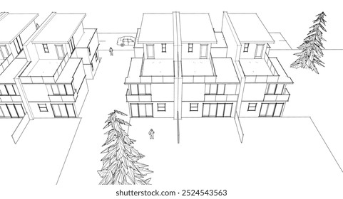ilustração 3d da casa modular moderna	