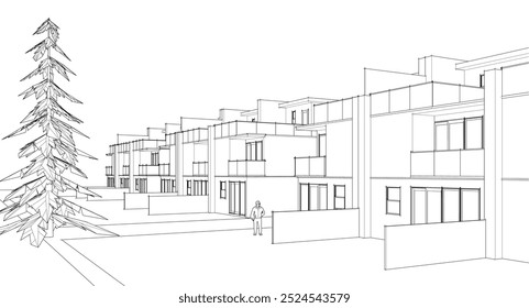 Casa modular moderna ilustración 3D	