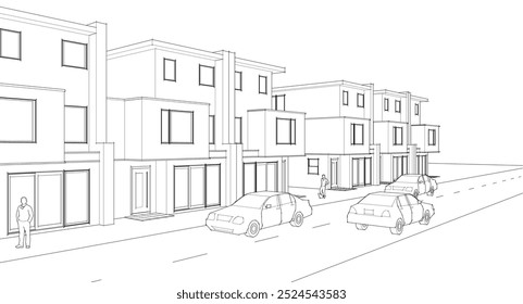 ilustração 3d da casa modular moderna	