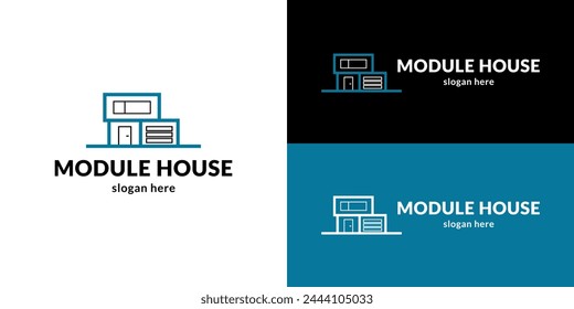 Modern module house logo illustration