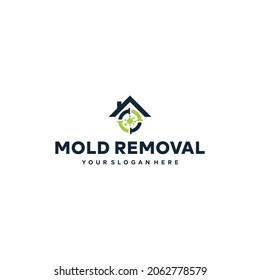 Modern MOLD REMOVAL Virus Roof Chimney Logo Design