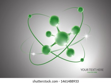 Modern molecule logo icon on gray background. Logo template for medicine, science, technology, chemistry, biotechnology. Vector illustration for your design.