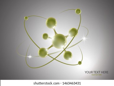 Modern molecule logo icon on gray background. Logo template for medicine, science, technology, chemistry, biotechnology. Vector illustration for your design.