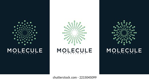 Modern molecule logo vector technology icon design with luxury gradient style Premium vektor