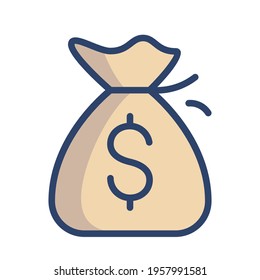 Modern money bag pound icon