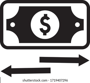 Modern money or balance transfer icon vector isolated