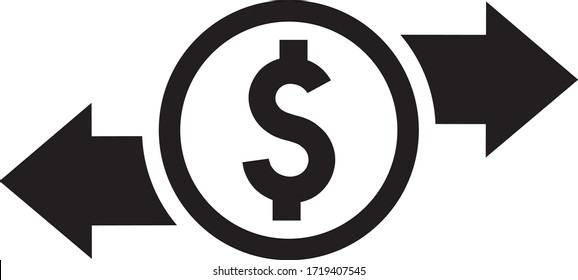 Modern Money Or Balance Transfer Icon Vector Isolated