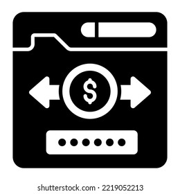 Modern money transfer, balance or fund transfer, Premium quality vector illustration concept. Glyph icon symbol.