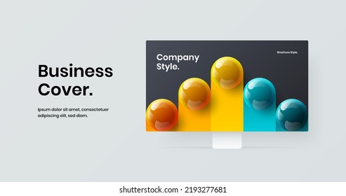 Modern monitor mockup banner template. Creative landing page design vector illustration.