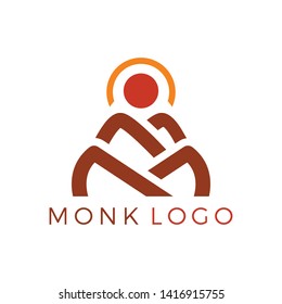 Modern Monk Logo In Brown Color