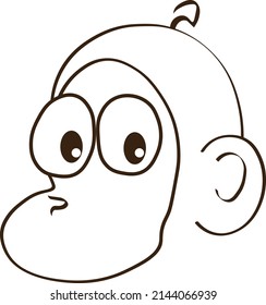 Modern Monkey face icon.Vector White background 