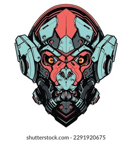 Modern monkey face logo and t-shirt vector design