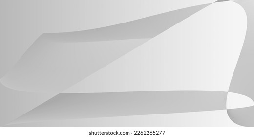 Modern Monochromatic Digital Silver Horizontal Lines. Gray Grey Smooth Technology Original Background. Shape Dynamic Alluminium Layers Illustration. Futuristic Minimal Fluid Metallic Gradient Mesh.