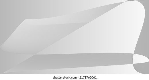 Modern Monochromatic Dynamic Metallic Illustration. Fluid Technology Digital Silver Horizontal Lines. Grey Futuristic Layers Shape Office Background. Smooth Minimal Alluminium Gray Gradient Mesh.