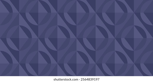 Modern monochromatic geometric pattern with tessellated circles and diamonds in various blue shades. Ideal for wallpapers, textiles, packaging, web backgrounds, or contemporary design projects.