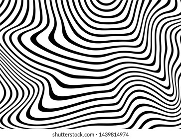 Modern monochrome abstract pattern of swirling lines. For covers, business cards, banners, prints on clothes, wall decorations, posters, canvases, sites. Vector illustration