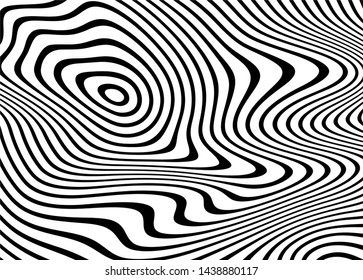 Modern monochrome abstract pattern of wavy lines. For covers, business cards, banners, prints on clothing, wall decorations, posters, sites. Vector illustration