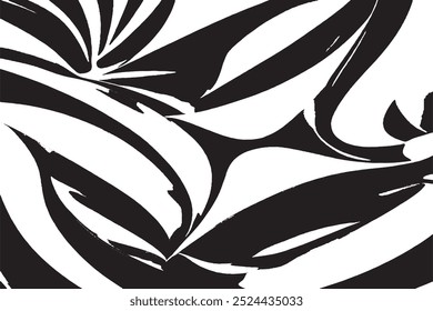 Design de papel de parede de padrão de arte preto monocromático moderno