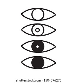 Modern monochrome design of a minimalist eye. Linear art of a vectorized design. Illustration representing knowledge and vision.