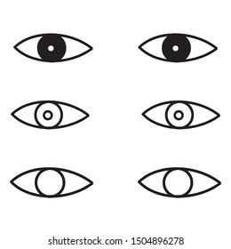 Modern monochrome design of a minimalist eye. Linear art of a vectorized design. Illustration representing knowledge and vision.