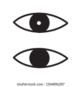 Modern monochrome design of a minimalist eye. Linear art of a vectorized design. Illustration representing knowledge and vision.