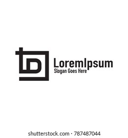 modern monochrome logo with monoline concept and letter d style